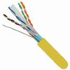 064-709/A/S/YL Vertical Cable 23 AWG 4 Shielded Twisted Pair Solid Bare Copper CMR Non-Plenum Cat6A Cable - 1000' Wooden Spool - Yellow