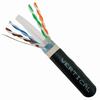 069-565/A/CMXT Vertical Cable 23 AWG 3 Shielded Twisted Pair Solid Bare Copper CMX Non-Plenum Cat6 Cable - 1000' Wooden Spool - Black