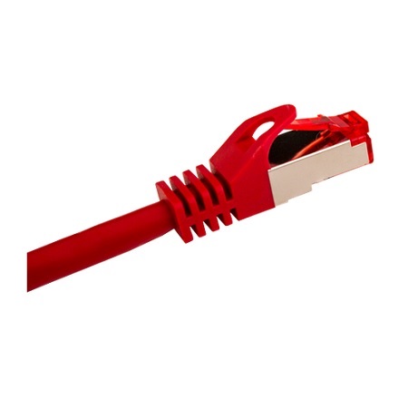 076-1016/1RD Vertical Cable 26 AWG 4 Shielded Twisted Pair Stranded Bare Copper CM Non-Plenum Cat6A - 1ft Patch Cord - Red