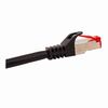 076-1028/3BK Vertical Cable 26 AWG 4 Shielded Twisted Pair Stranded Bare Copper CM Non-Plenum Cat6A - 3ft Patch Cord - Black