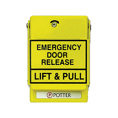 1000637 Potter RMS-6T-EXP-LP Yellow DPDT Dual Action Explosion Proof Pull Station with Lift and Pull Cover - FOAM RELEASE - Non-Returnable