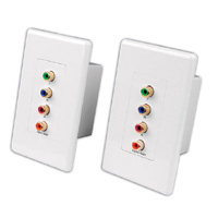 120912 Vanco Wall Plates Component with Audio Send/Receiver - White