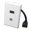 Vanco Single HDMI Pigtail and 3.5 mm Stereo Jack Decor Wall Plate