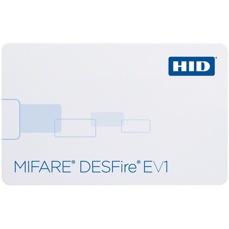 1457CLEGNNM-100 HID 1457 MIFARE DESFire EV1 + Prox Card 1457 Composite 40% Polyester/PVC 8K Bytes DESFire EV1 Programmed (125KHz only) Plain White with Gloss Finish Back No Printed 13.56 MHz DESFire Card Numbering No Slot Punch Sequential Matching Encoded/Printed Inkjetted 125 KHz Card Numbering - 100 Pack