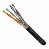 151-101/BK Vertical Cable 24 AWG 4 Unshielded Twisted Pair Solid Bare Copper CMR Non-Plenum Cat5e Cable - 1000' Pull Box - Black