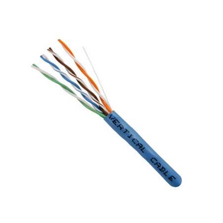 151-102/BL Vertical Cable 24 AWG 4 Unshielded Twisted Pair Solid Bare Copper CMR Non-Plenum Cat5e Cable - 1000' Pull Box - Blue
