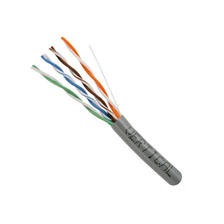 151-104/GY Vertical Cable 24 AWG 4 Unshielded Twisted Pair Solid Bare Copper CMR Non-Plenum Cat5e Cable - 1000' Pull Box - Grey