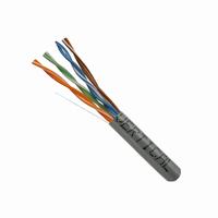 156-203/P/GY Vertical Cable 24 AWG 4 Unshielded Twisted Pair Solid Bare Copper CMP Plenum Cat5e Cable - 1000' Pull Box - Grey