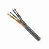 156-203/P/GY Vertical Cable 24 AWG 4 Unshielded Twisted Pair Solid Bare Copper CMP Plenum Cat5e Cable - 1000' Pull Box - Grey