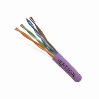 156-206/P/PR Vertical Cable 24 AWG 4 Unshielded Twisted Pair Solid Bare Copper CMP Plenum Cat5e Cable - 1000' Pull Box - Purple