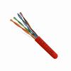 156-207/P/RD Vertical Cable 24 AWG 4 Unshielded Twisted Pair Solid Bare Copper CMP Plenum Cat5e Cable - 1000' Pull Box - Red