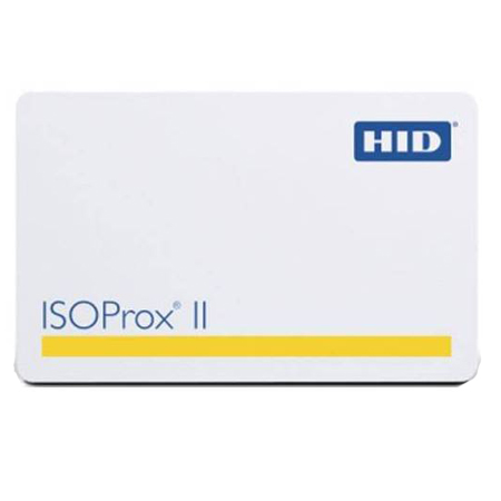 1586LGGNV-100 HID ISOProx II Programmed, Low Frequency 125 kHz Plain White PVC w/ Gloss Finish Plain White PVC w/ Gloss Finish Numbers No External Card Numbering Verical Slot Punch Printed Location of Horizontal Slot Punch Will Remain - 100 Pack
