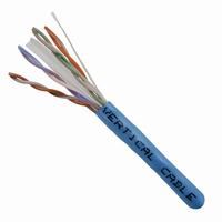 161-102/BL Vertical Cable 23 AWG 4 Unshielded Twisted Pair Solid Bare Copper CMR Non-Plenum Cat6 Cable - 1000' Pull Box - Blue