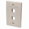 162838 Intellinet Wall Plate Flush Mount - 2 Outlet - Ivory