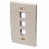 162944 Intellinet Wall Plate Flush Mount - 3 Outlet - Ivory