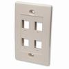 162951 Intellinet Wall Plate Flush Mount - 4 Outlet - Ivory