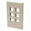 162968 Intellinet Wall Plate Flush Mount - 6 Outlet - Ivory