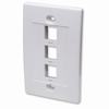 163309 Intellinet Wall Plate Flush Mount - 3 Outlet - White