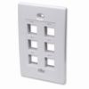 163323 Intellinet Wall Plate Flush Mount - 6 Outlet - White