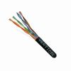 166-250/P/BK Vertical Cable 23 AWG 4 Unshielded Twisted Pair Solid Bare Copper CMP Plenum Cat6 Cable - 1000' Pull Box - Black