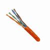 166-254/P/OR Vertical Cable 23 AWG 4 Unshielded Twisted Pair Solid Bare Copper CMP Plenum Cat6 Cable - 1000' Pull Box - Orange