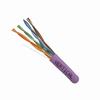 166-256/P/PR Vertical Cable 23 AWG 4 Unshielded Twisted Pair Solid Bare Copper CMP Plenum Cat6 Cable - 1000' Pull Box - Purple