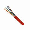 166-257/P/RD Vertical Cable 23 AWG 4 Unshielded Twisted Pair Solid Bare Copper CMP Plenum Cat6 Cable - 1000' Pull Box - Red