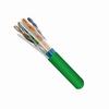 168-302/S/P/GR Vertical Cable 23 AWG 4 Shielded Twisted Pair Solid Bare Copper CMP Plenum Cat6 Cable - 1000' Wooden Spool - Green