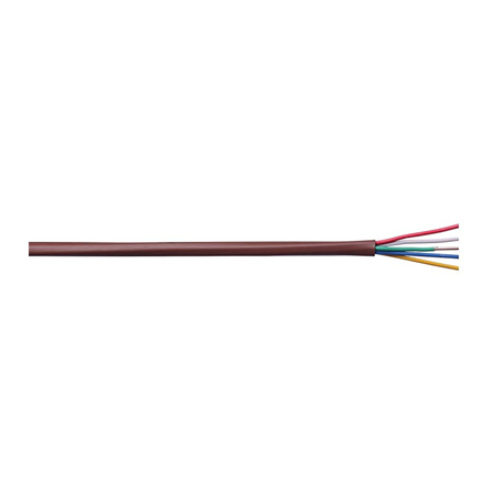 185THT1N Remee 18 AWG 5 Conductors Unshielded Solid Bare Copper CL2 Non-Plenum Thermostat Control Cable - 250' Reel - Brown