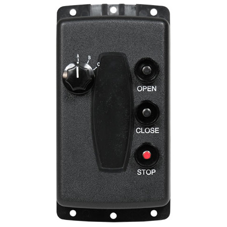 [DISCONTINUED] 190-107477 Linear 3-Button 3-Door Open-Close-Stop Stationary Transmitter