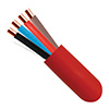 216-184/R/RD Vertical Cable 18 AWG 4 Conductors Unshielded Solid Bare Copper FPLR Plenum Fire Alarm Cable - 1000' Spool - Red