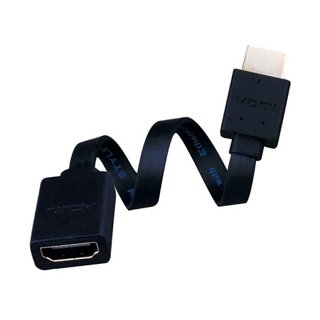 233201X Vanco Cable HDMI Male to Female Flat 1 ft