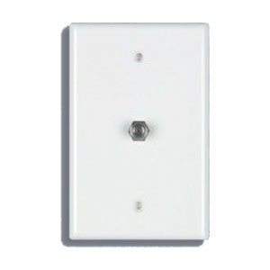 30-2012 Single F to F Type Connection - Wall Plate - White