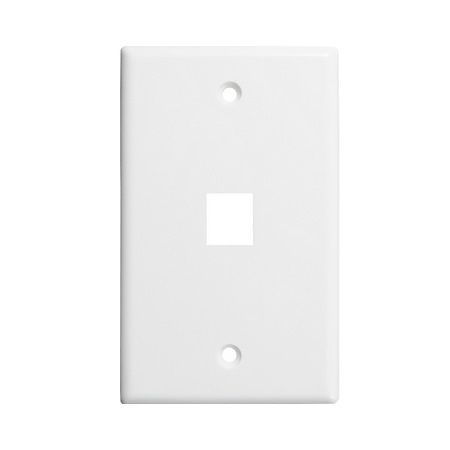 304-J2633/1P/WH Vertical Cable Keystone Wall Plate, 1-Port - White