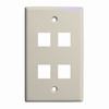 304-J2641/4P/IV Vertical Cable Keystone Wall Plate, 4-Port - Ivory