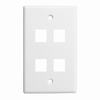 304-J2642/4P/WH Vertical Cable Keystone Wall Plate, 4-Port - White