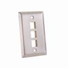 304-J2654/3P/S Vertical Cable Wall Plate, 3-Port, Stainless Steel