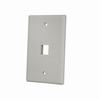 304-J2661/1P/GY Vertical Cable Keystone Wall Plate, 1-Port - Gray