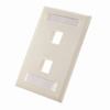 305-311ID/2P/WH Vertical Cable Wall Plate with ID Window, 2-Port - White