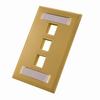 305-314ID/3P/IV Vertical Cable Wall Plate with ID Window, 3-Port - Ivory