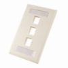 305-315ID/3P/WH Vertical Cable Wall Plate with ID Window, 3-Port - White