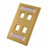 305-318ID/4P/IV Vertical Cable Wall Plate with ID Window, 4-Port - Ivory
