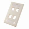 305-319ID/4P/WH Vertical Cable Wall Plate with ID Window, 4-Port - White
