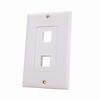 308-611D/2P/WH Vertical Cable Keystone Wall Plate, 2-Port, Decora Style