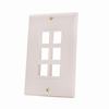 308-623D/6P/WH Vertical Cable Keystone Wall Plate, 6-Port, Decora Style