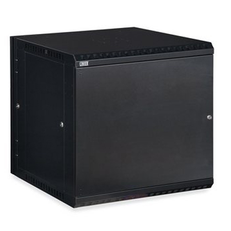 3131-3-001-12 Kendall Howard 12U Linier Solid Door Swing-out Wall Mount Cabinet - Black Finish - 23.5"W x 24.13"H x 25.99"D