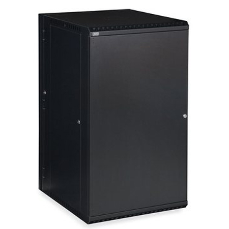 3131-3-001-22 Kendall Howard 18U Solid Door Linier Swing-out Wall Mount Cabinet - Black Finish - 23.5"W x 41.63"H x 25.99"D