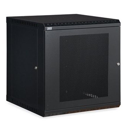 3142-3-001-12 Kendall Howard 12U Linier Vented Door Fixed Wall Mount Cabinet - Black Finish - 23.5"W x 24.13"H x 22.86"D