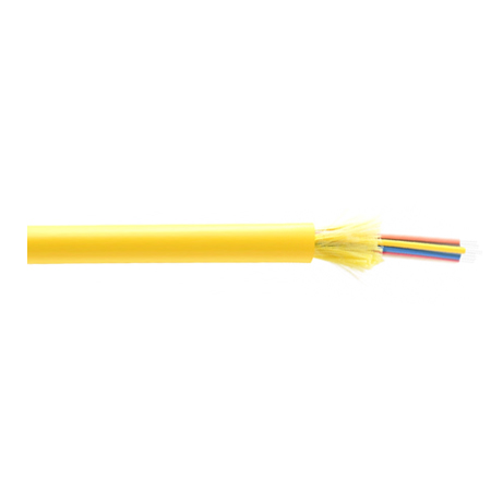 33-006-76K-RYNOOP-1000 Remee 6 Fiber Tight-Buffered Singlemode OFNP Plenum Distribution Fiber Optic Cable - 1000' Spool - Yellow