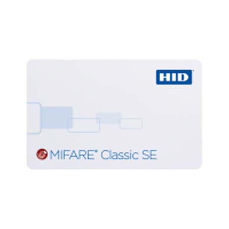 3450PGGMN-100 HID 345x iCLASS Mifare Classic Card 3450 (1K) Composite 40% Polyester/PVC Programmed with Security Identity Object for MIFARE Plain White with Gloss Finish Front Plain White with Gloss Finish Back Sequential Matching Encoded/Printed Inkjetted Card Numbering No slot punch, printed Vertical Slot Indicators - 100 Pack